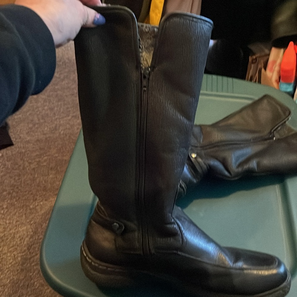 Womans Wanderlust Black Soft Leather Boots sz 10